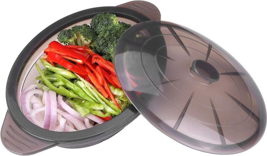 Inklapbare Magnetron Stomer met Deksel en Scheidingswand Gezond Koken & Meal Prep