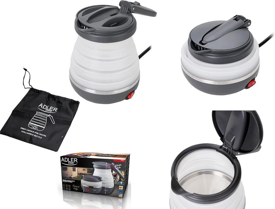 Inklapbare Mini Waterkoker 600ml Compact & Draagbaar voor Reis Camping en Kantoor