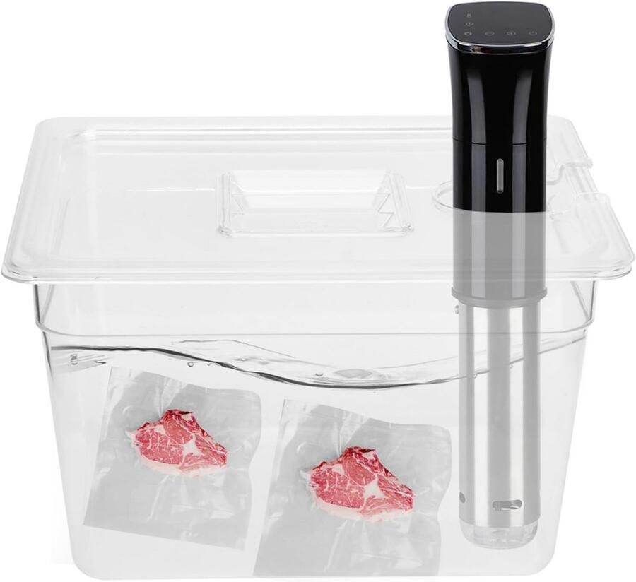 Inklapbare Sous Vide Waterbad Container met Deksel 11 Liter Meetmarkeringen Hittebestendig