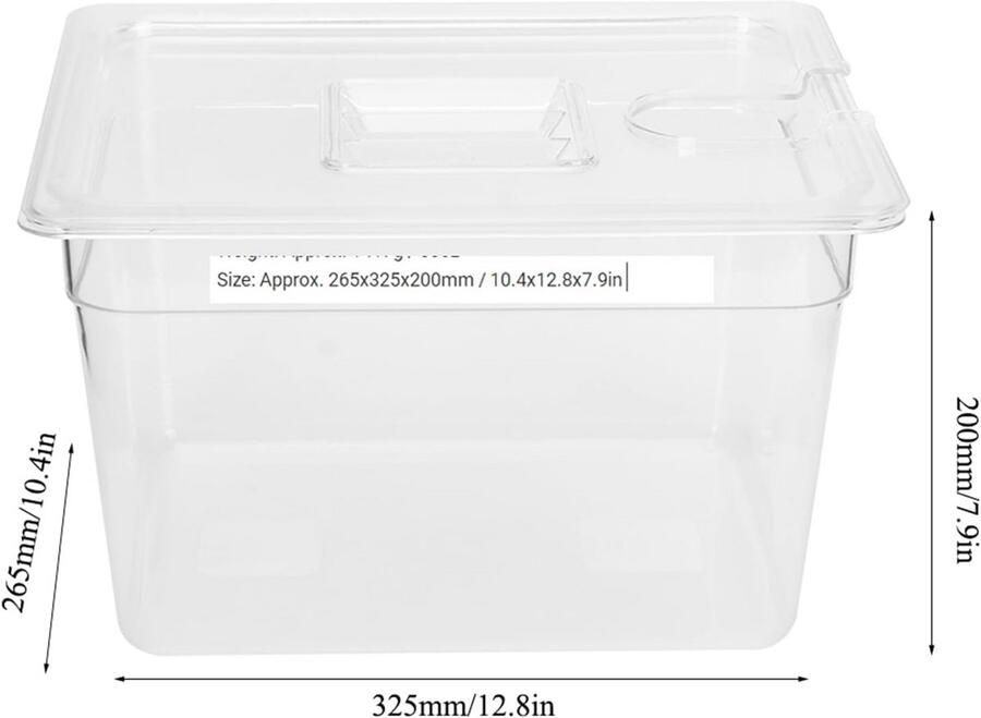 Inklapbare Voedselveilige Container met Deksel voor Sous Vide Koken 11L