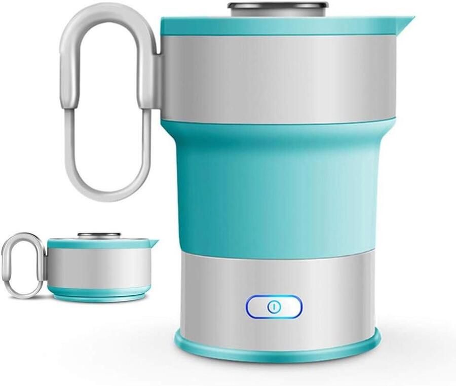 Inklapbare Waterkoker Reis Waterkoker Koken Onderweg Dubbele Spanning 0.6 Liter Roestvrij Staal