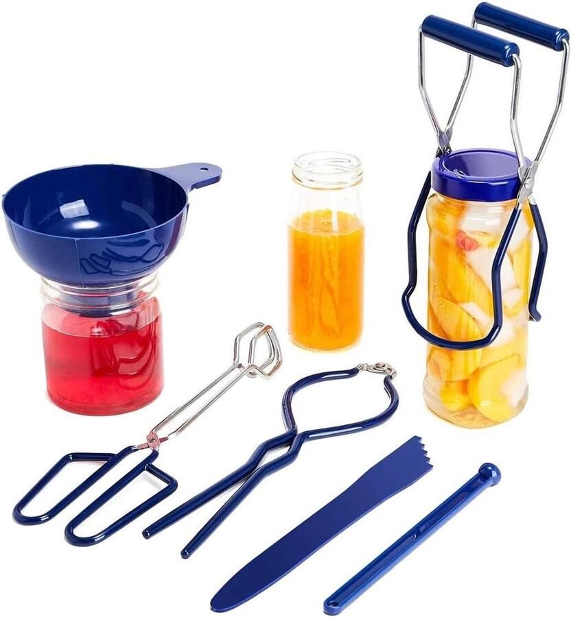 Inmaak Kit Conserveer Gereedschap Voedsel Bewaren Hittebestendige Constructie 6 Stuks Blauw