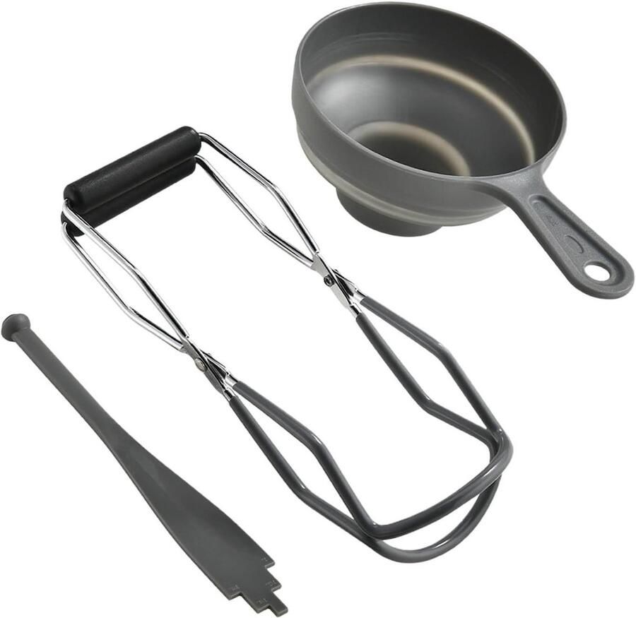 Inmaak Tang Pot Lifter Veilig Inmaken Antislip Handgrepen Set van 3 Zilver