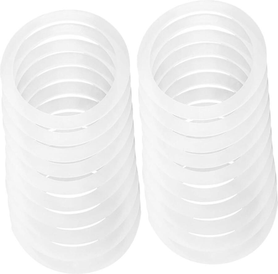 Inmaakdeksels Siliconen Sealer Pot Ringen Afdichting Potten Bewaren Lekvrije Afdichting 20 Stuks Wit