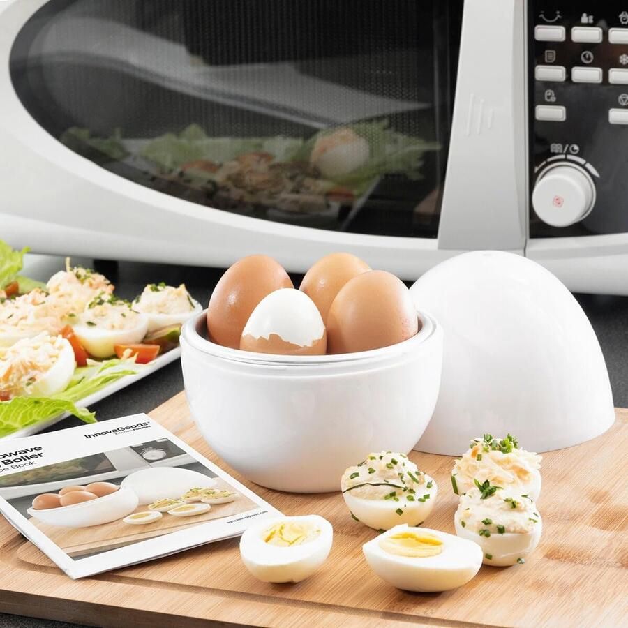 InnovaGoods Cookbook for microwave egg cooker cook eggs quickly and easily compact and easy to use design ideal for home