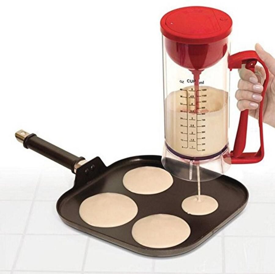 Inovey Draadloze Elektrische Pan Cake Cup Cake Wafels Beslag Mixer Dispenser Maker Machine