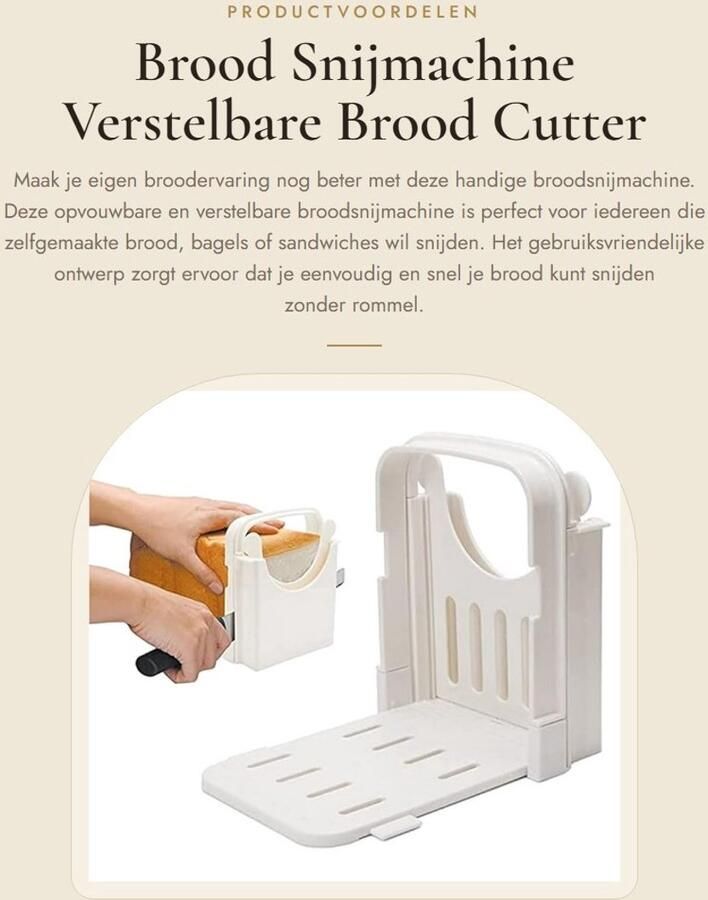 Dailygoods- Broodsnijmachine Verstelbaar Opvouwbaar Snijden in 5 Dikten Ruimtebesparend Hoogwaardig ABS-Harsmateriaal Eenvoudig te Reinigen Broodsnijder