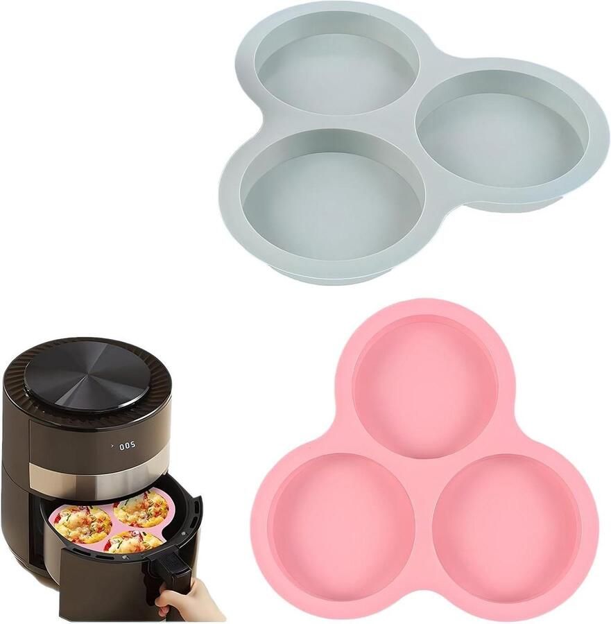 Inovra Plus Siliconen eiervorm accessoire met 3 sleuven voor airfryers vanaf 6 QT Voor ontbijt en sandwiches