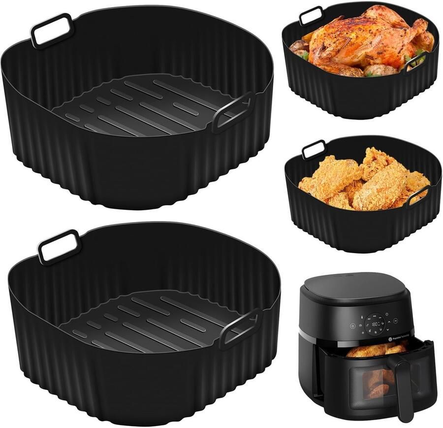 Inovra- Siliconenvorm 2 x 6 2 l Accessoire voor heteluchtfriteuse Bakvorm voor Russell Hobbs Bakvorm voor Cosori TurboBlaze Bakvorm voor Philips 2000 Geschikt voor airfryer - Foto 1