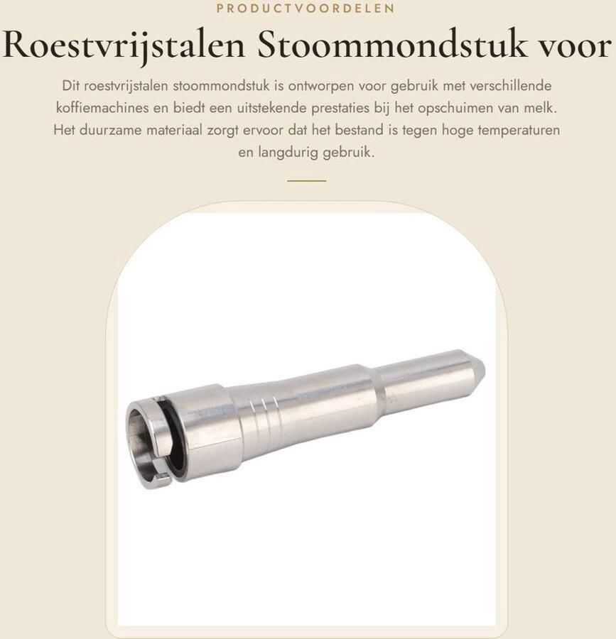 Inovra- Stoommondstuk Roestvrij Staal Melkopschuimer Compatibel met ECP3420 310 330 EC680 685 EC9335 9665 ECAM Siliconen Ringen Hoge Temperatuur Bestendig Koffiestoompijpje