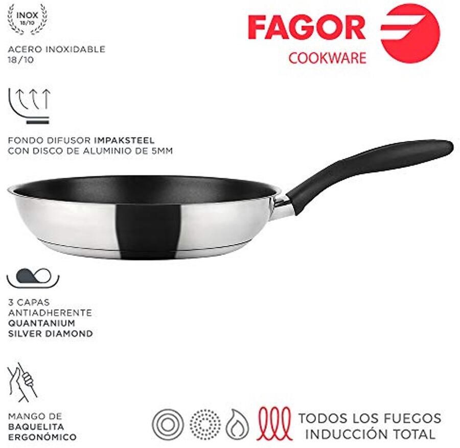 Inoxtherm Braadpan 18 cm Roestvrij Staal Inductie Antiaanbaklaag Geschikt Voor Alle Warmtebronnen