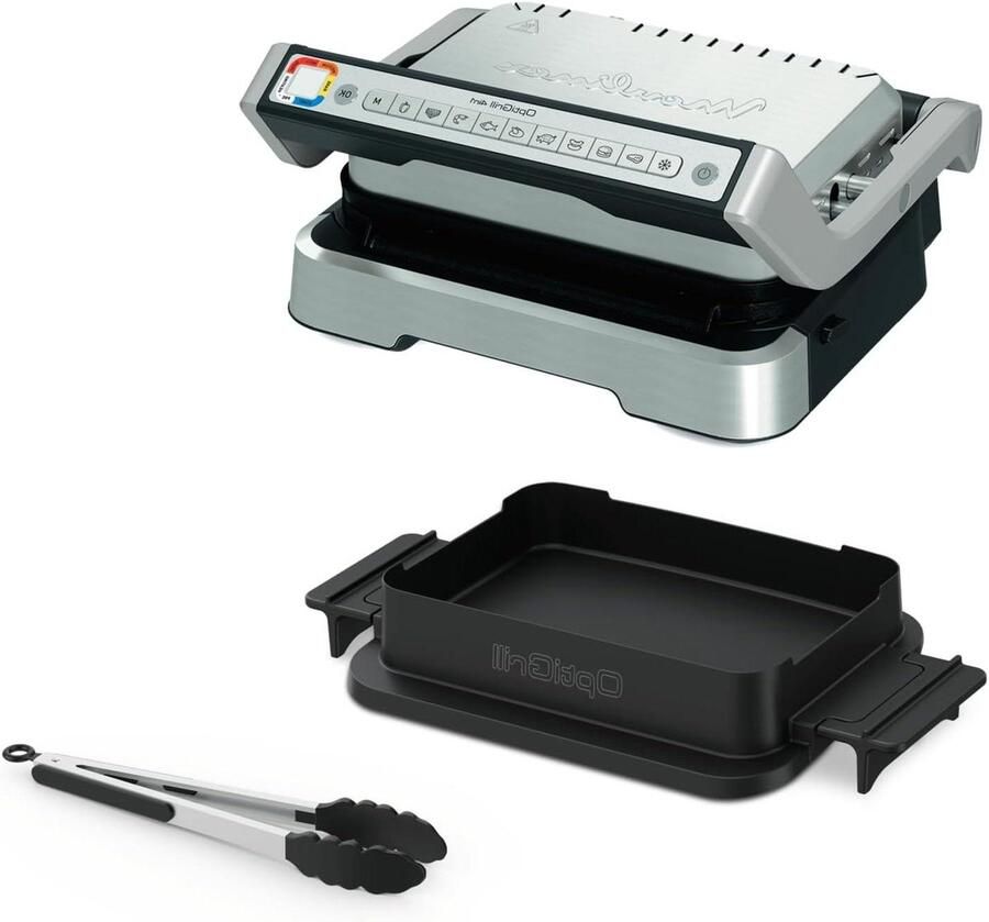Intelligente Grill Elektrische Grillplaat Gezond Koken 4-in-1 Functie 20 x 30 cm Roestvrij Staal