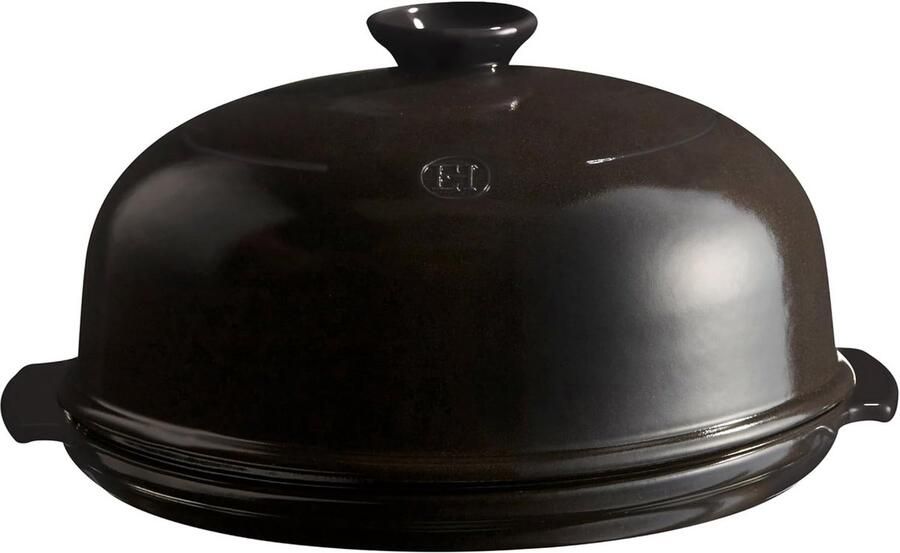 Interhal Bread Clock Ceramic Coal 28.5 x 28.5 x 16.5 cm