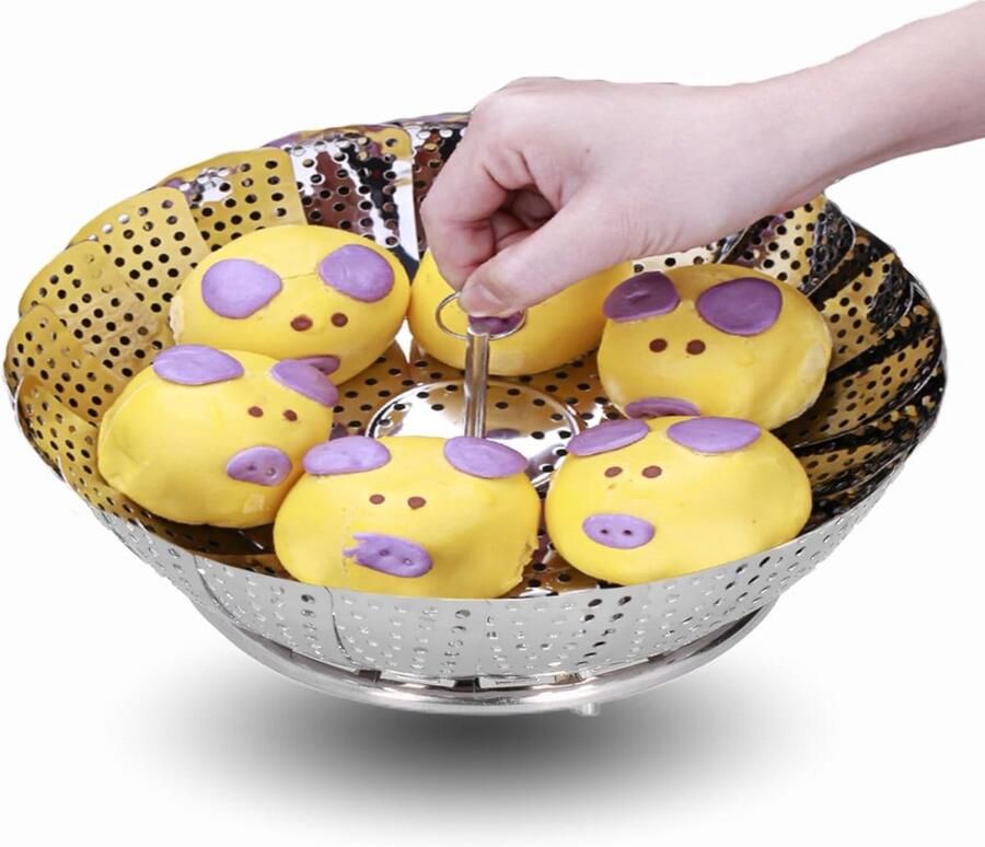 Intrekbaar Stoommandje voor Groente 28 cm Roestvrij Staal