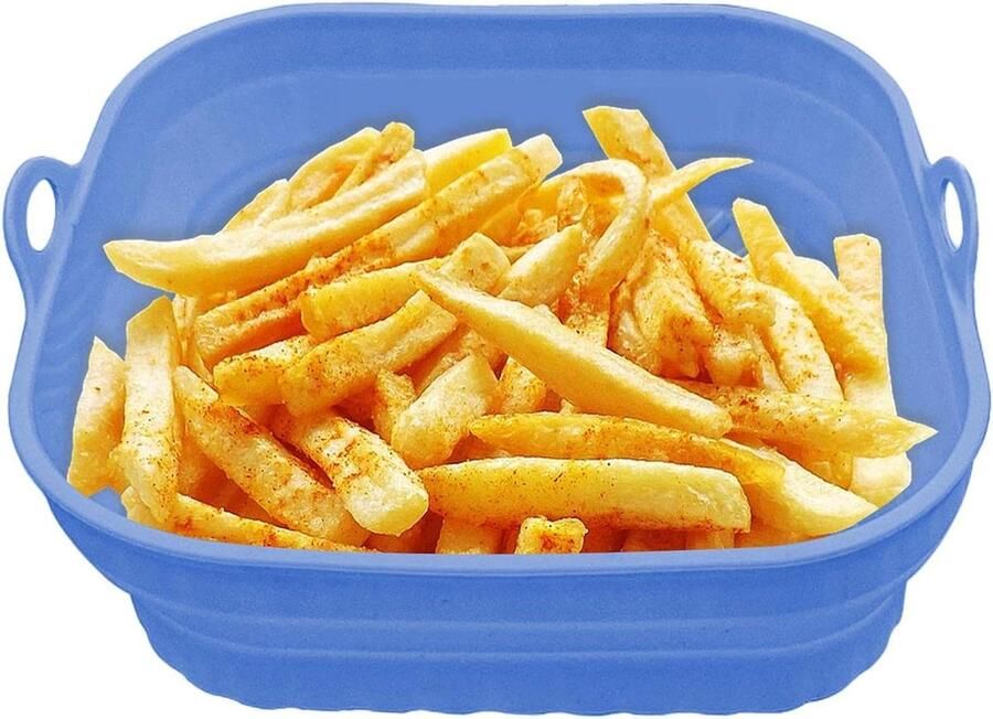Inzetstukken Luchtfriteuse Binnenmand Anti-aanbak Koken en Bakken Hittebestendig Siliconen 21 cm Grijs