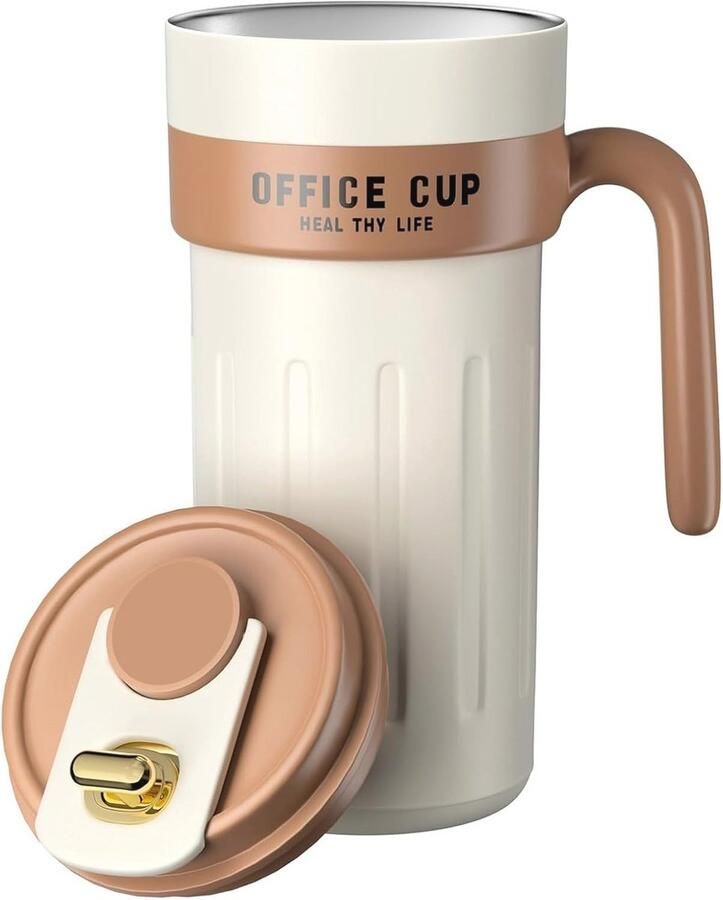 Isolatiebeker 650 ml Luxe thermosbeker voor onderweg Lekvrije reisbeker met handvat