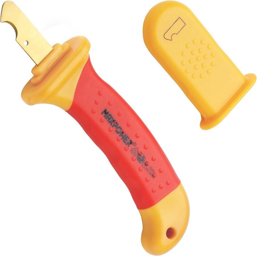 Isolatiemes voor Elektriciens VDE 1000V Kabelmes met Haakmes en Diepte-instelling