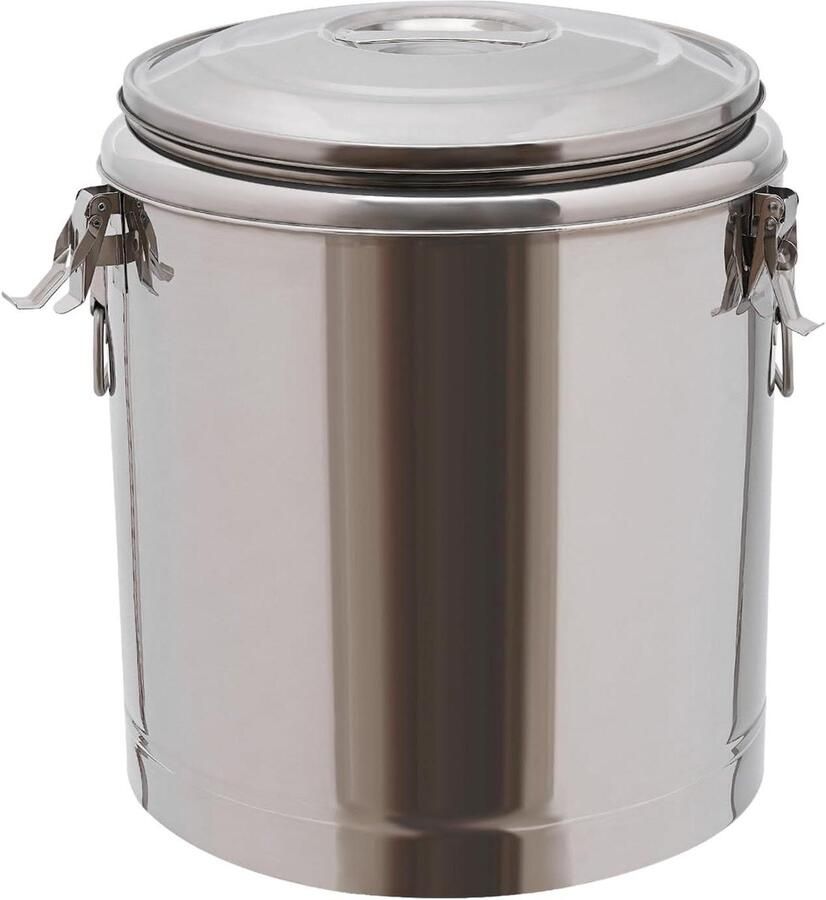 Isolerende Container Warmhoudbak RVS Dranken Warm Houden Dikke Isolatie Wand 40 Liter Zilver