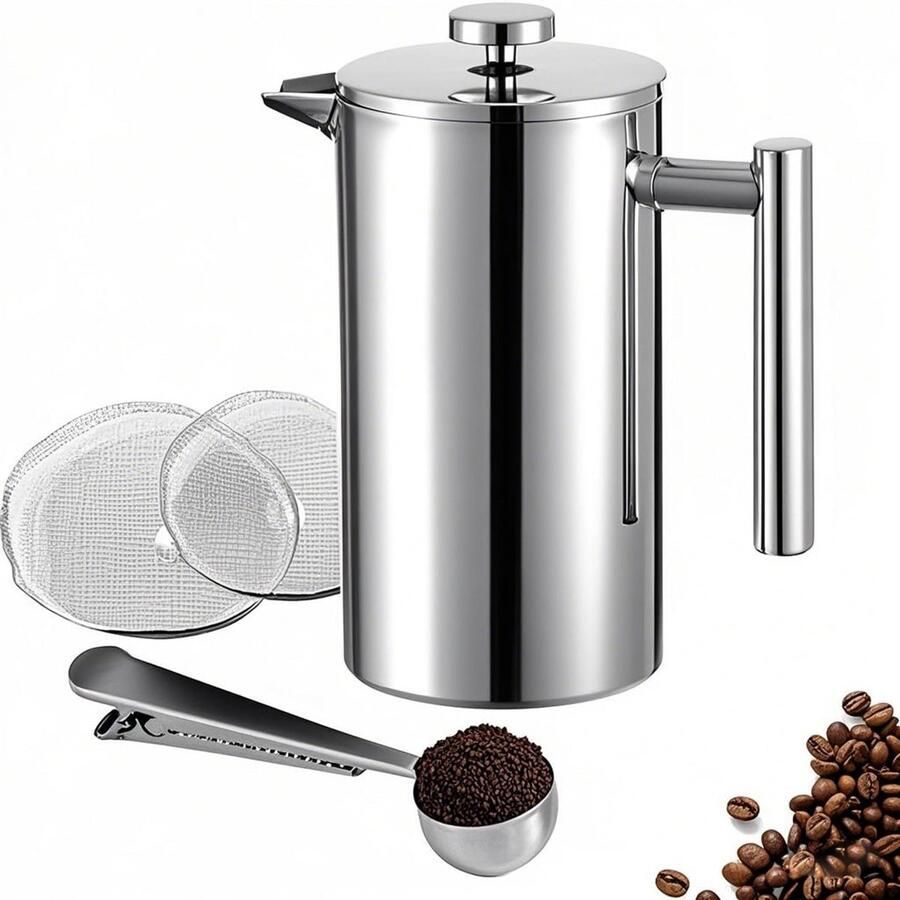 Isolerende Koffiezetapparaat met Filter Dubbelwandig RVS French Press (350ML)