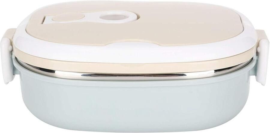Isolerende Lunchbox Warme Maaltijd Container Eten Warm Houden Lekvrij Clip-On Sluiting 900 ml Zilver