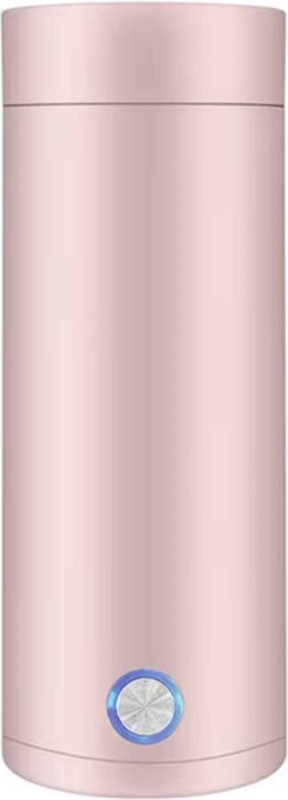 J&R Draagbare Waterkoker Elektrische waterkoker Thermische beker Mini waterkoker 2 in 1 Babyvoeding waterkoker 400ml Roze