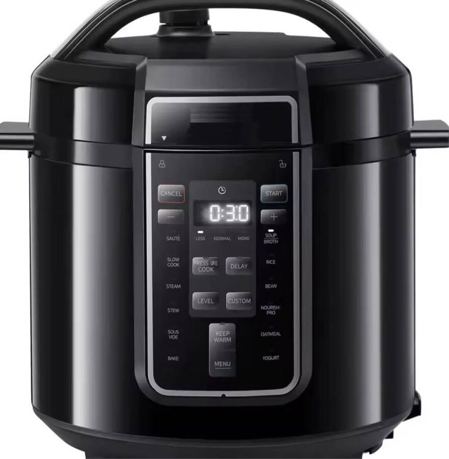 J&R Elektrische Snelkookpan MultiCooker Rijstkoker Anti aanbak 9 in 1 12 Standen Zwart