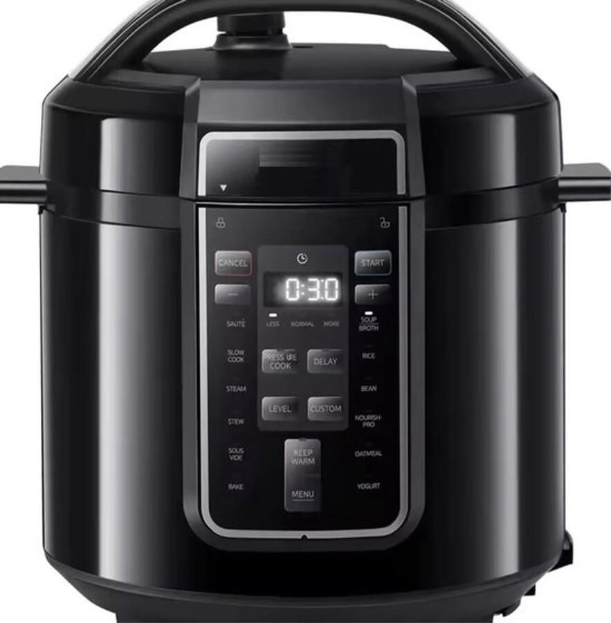 J&R Elektrische snelkookpan Multicooker Rijstkoker Antiaanbak 9 in 1 12 standen Zwart