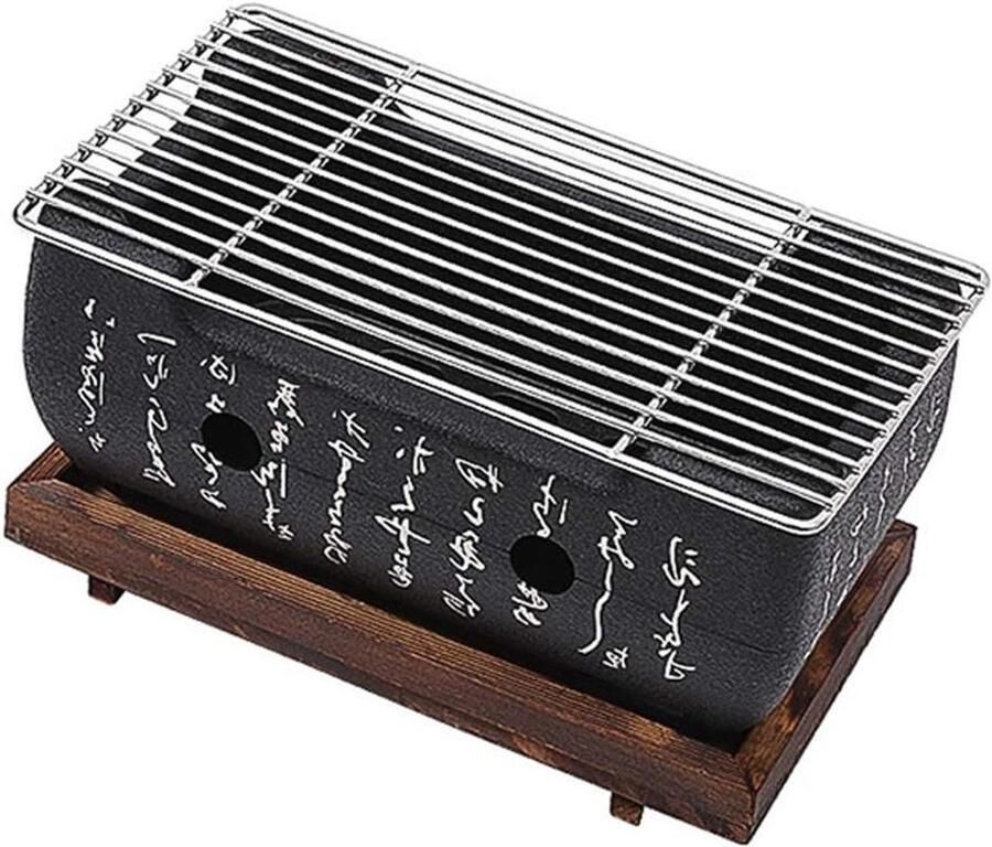 Japanse Barbecue Grill Houtskool Kachel BBQ Buiten Koken Reguleerbare Luchtinlaat 24x12.5cm Metaal