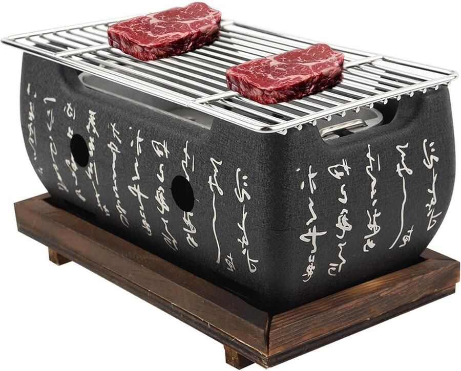 Japanse Barbecue Grill Houtskool Kookplaat Authentiek Koken Carbon Eye Design 24 x 12.5 x 11.5 cm