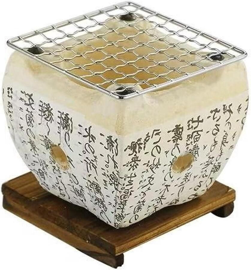 Japanse BBQ Grill Yakiniku Grill Houtskool Buiten Koken Hittebestendig Keramiek 20.5x20.5x14.5cm Niet gespecificeerd