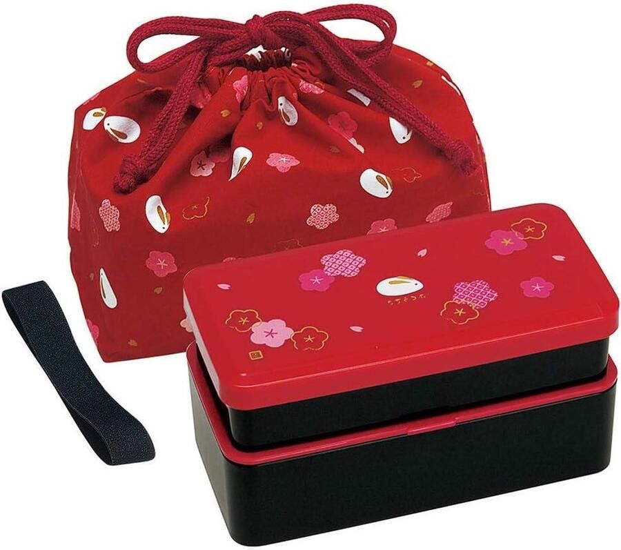 Japanse Bento Box Lunchbox Rijstbal Lunch Meenemen Stapelbare Dubbele Laag 640 ml Rood