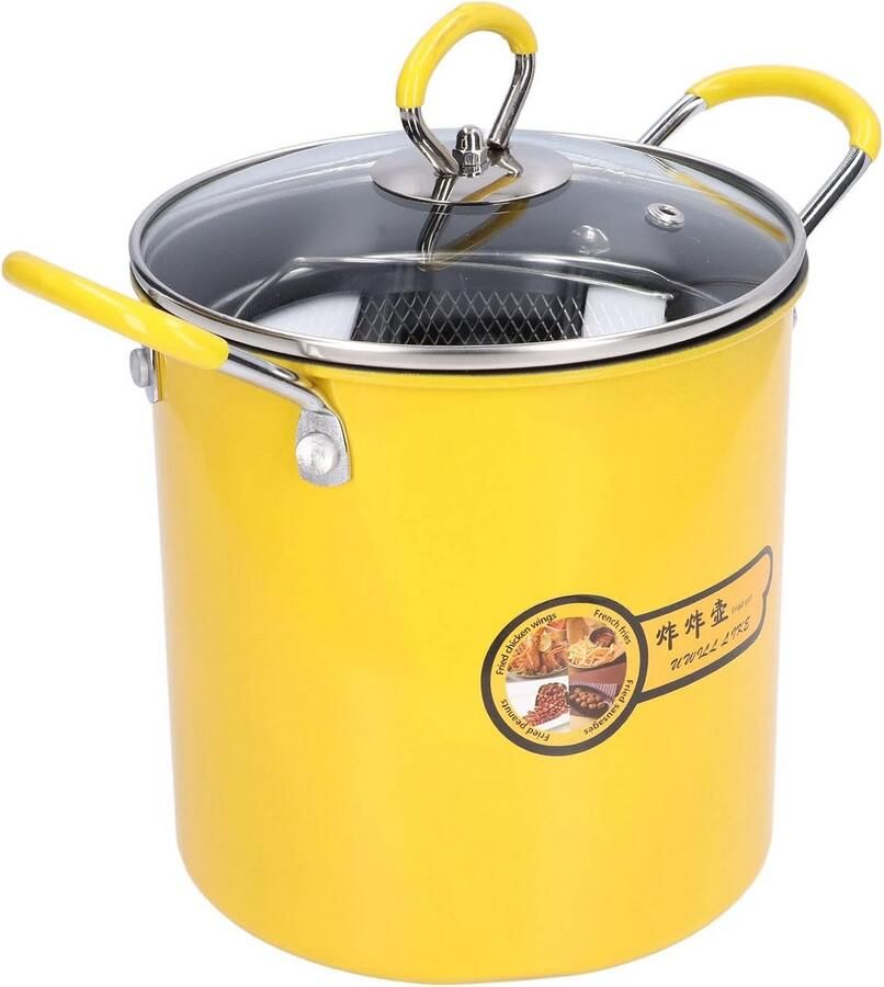 Japanse Frituurpan 3 Liter RVS met Deksel en Olieafvoer – Geschikt voor Alle Warmtebronnen