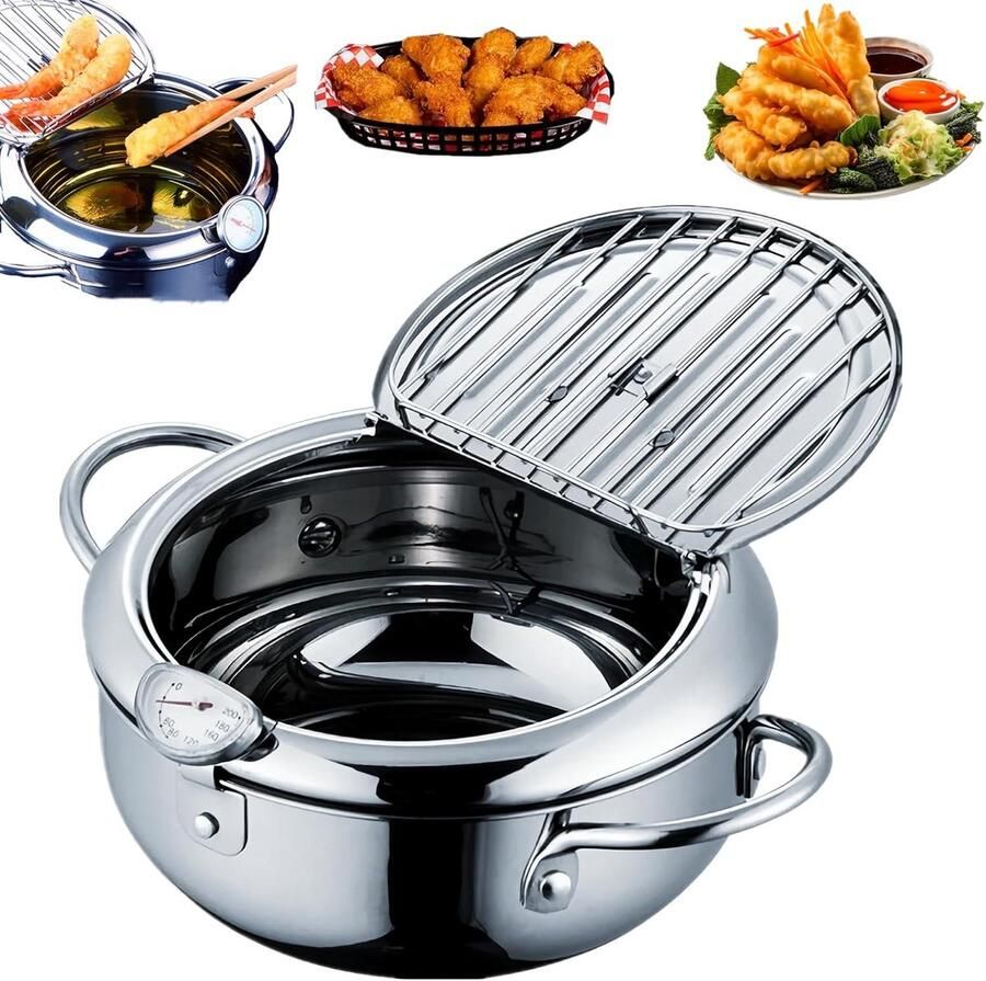 Japanse Frituurpan Mini Friteuse Diameter 24cm Mini Frituurpan Milieuvriendelijk Frituurpan