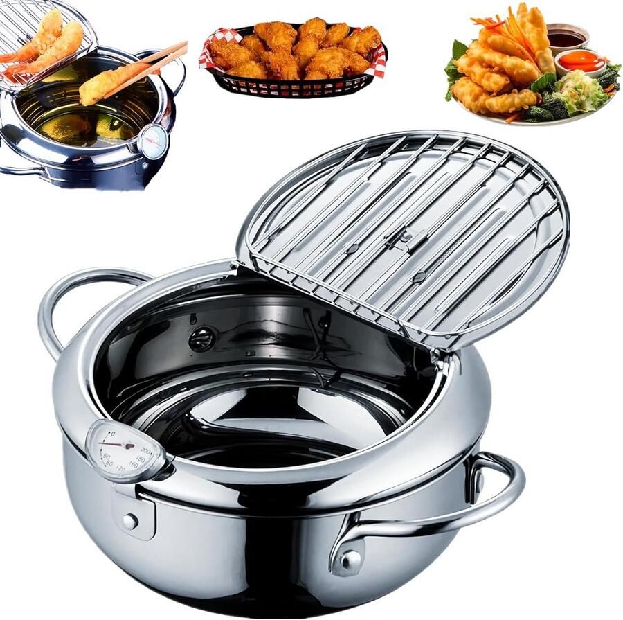 Japanse Frituurpan Mini Friteuse Diameter 24cm Mini Frituurpan Milieuvriendelijk Frituurpan