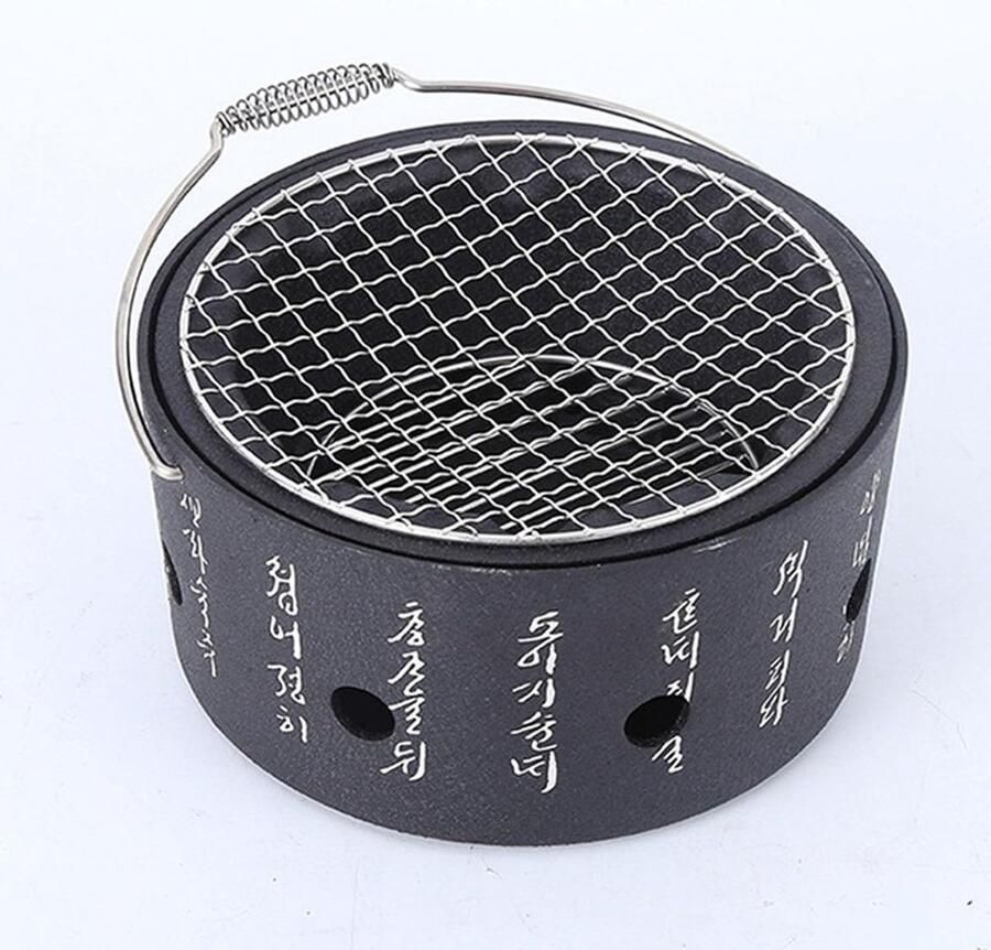 Japanse Grill Tafel BBQ Outdoor Koken Draagbaar Aluminium 18 x 10 cm Zwart