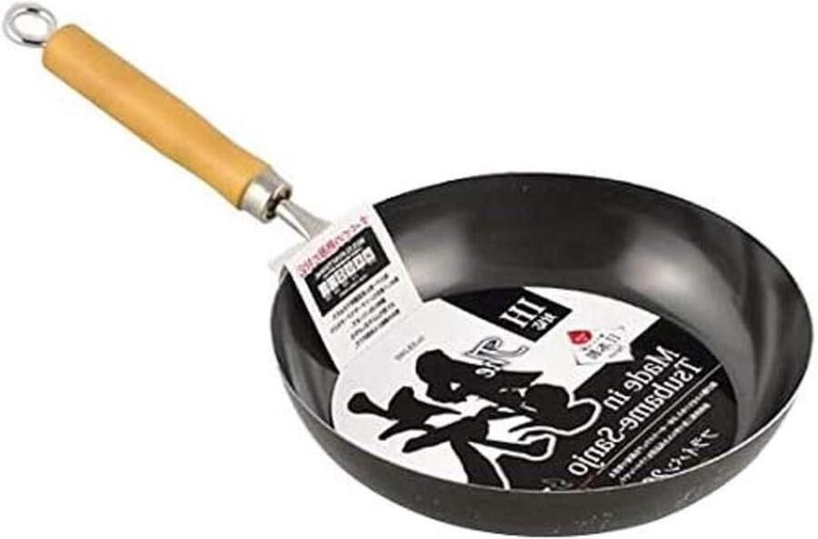 Japanse Koekenpan Roerbakpan Wok Koken en Bakken Roestbestendig IJzer 26 cm Zwart