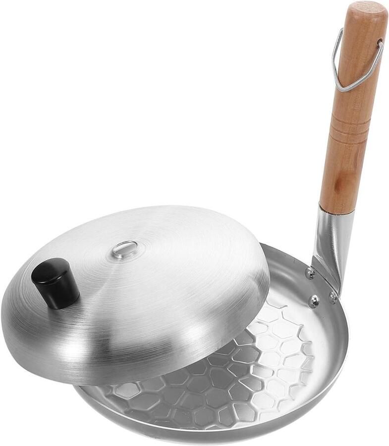 Japanse Kookpan Oyakodon Pan Authentiek Koken Verticale Handgreep 19.5 cm Zilver