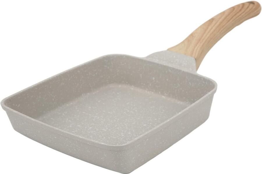 Japanse Omelet Pan Rechthoekig Non-stick Koekenpan met Houten Handvat