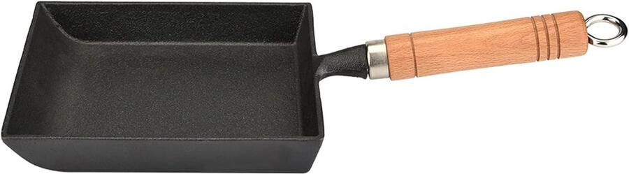 Japanse Omeletpan Koekenpan Ei Ontbijt Maken Gietijzer Duurzaam 18 x 6 x 5 cm Zwart