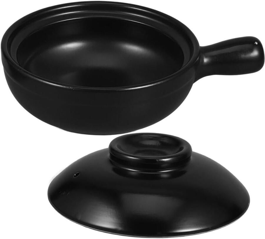 Japanse Rijstpot Stoofpot Natuurlijk Essentieel Koken Gelijkmatige Warmte 17x23x10 cm Zwart