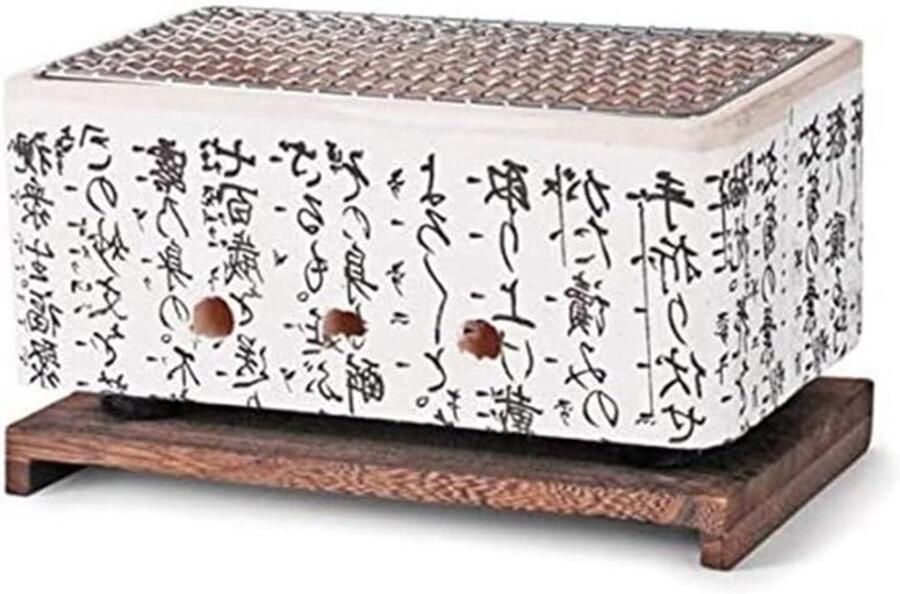 Japanse tafelgrill Hibachi-grill Yakiniku Thuis Keramisch Hittebehoud 25 cm Wit