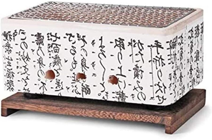 Japanse Tafelgrill Hibachi Grill Yakiniku Thuis Keramische Hittebehoud 25 cm Wit