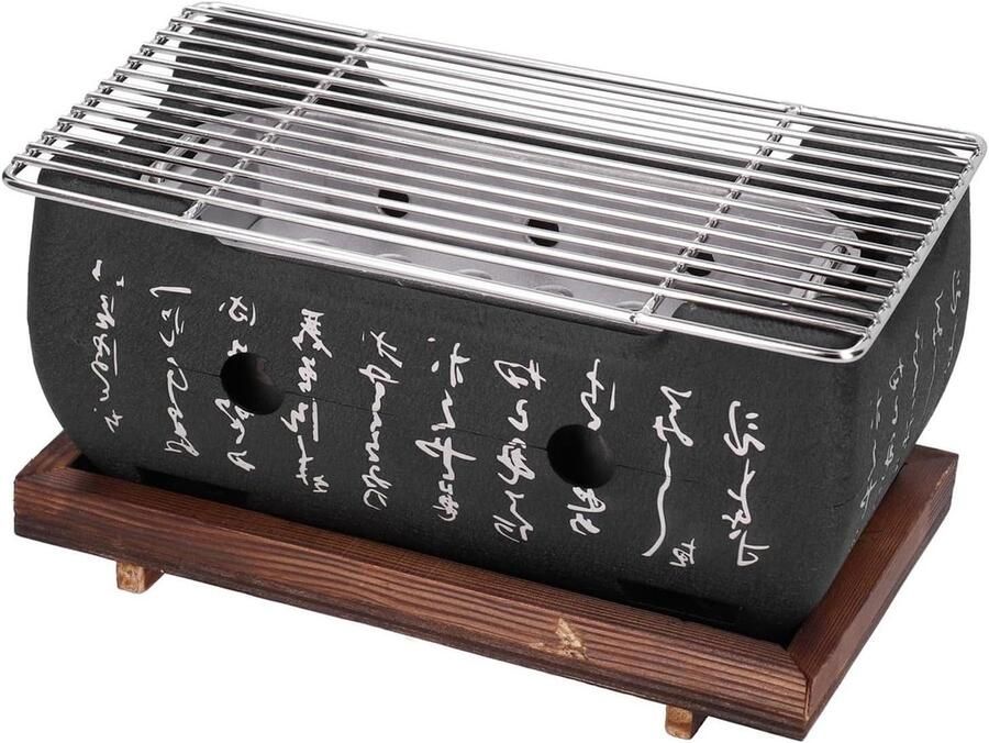 Japanse Yakiniku Grill Mini Barbecue Konro Authentiek Grillen Keramisch Ontwerp 13.5 x 13.5 x 24.6 cm
