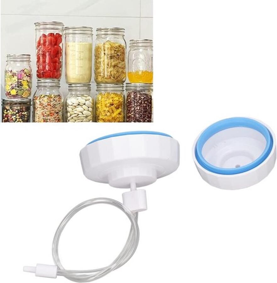 Jar Sealer voor Vacuüm Sealer Vacuüm Sealer Kit voor Wide Mouth & Regular Mouth Pot Regular Sealer Kap met Accessoire Slang voor Mason Jars Canning Jar Sealer voor Vacuüm Sealer