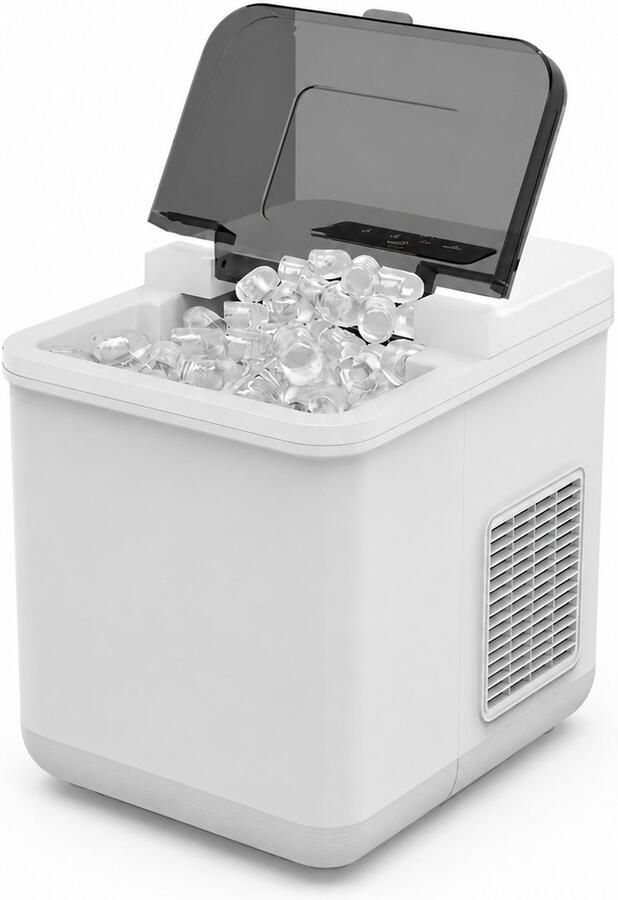 Jensaro Draagbare IJsblokjesmachine Auto IJsmaker 12V 24V 230V Camping IJsmachine 9 IJsblokjes in 7 Minuten 24L Dag -Wit