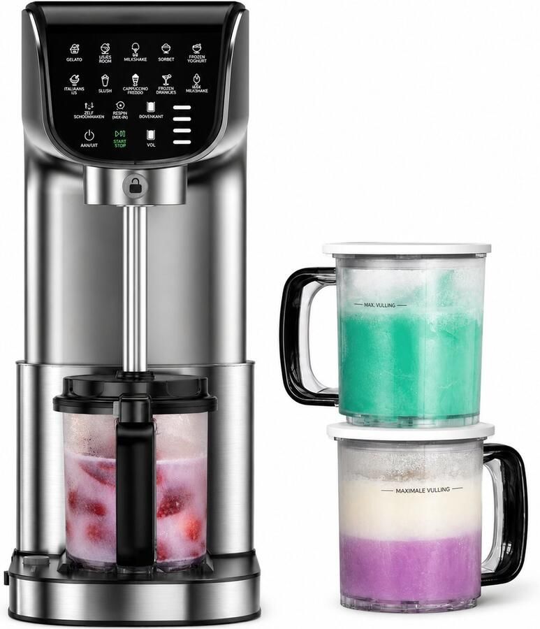Jensaro IJsmachine voor Thuis IJsmaker Gelato Machine Sorbet Maker Frozen Yoghurt Maker Milkshake Maker 12 Programma's