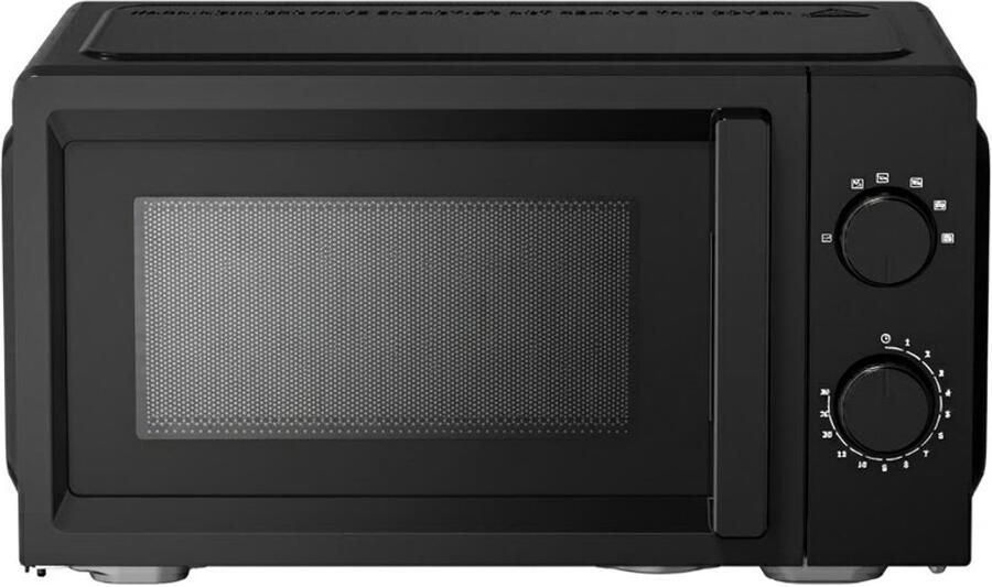 Jensaro Luxe Compacte Magnetron 20 Liter 700W Solo Magnetron met Draaiplateau Mechanische Bediening & Ontdooifunctie Zwart