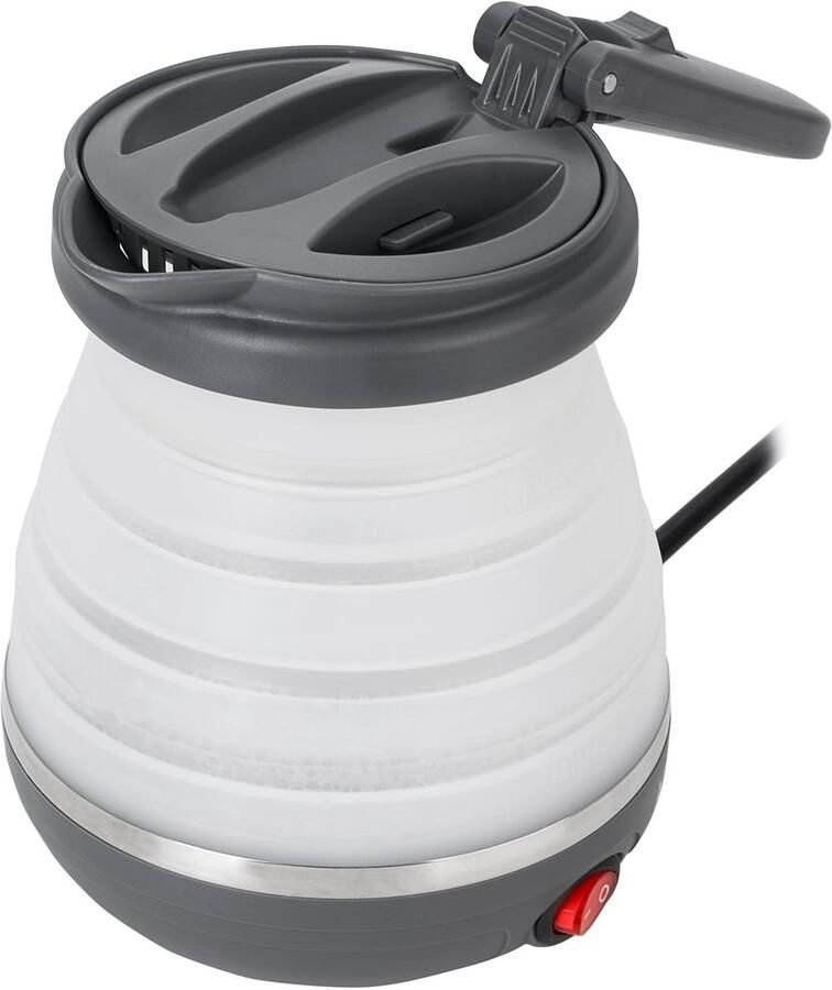 Jensaro Opvouwbare Siliconen Camping Waterkoker 0.6L Reiswaterkoker Draagbare Mini Waterkoker 750W Met Transporttas Grijs