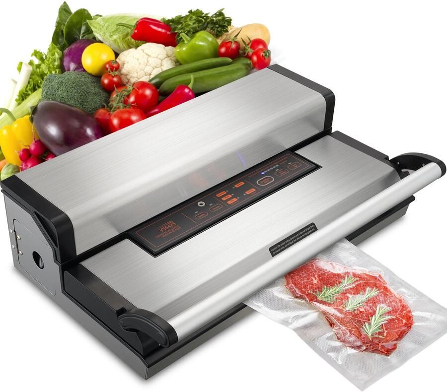 Jensaro Professionele Vacumeermachine Vacuümmachine Vacuüm Sealer 95 kPa Dubbele Pomp – Automatische Voedselverpakking – Ingebouwde Snijder & Rolhouder – Droog & Nat Sealen – Inclusief Zakrollen & Accessoires