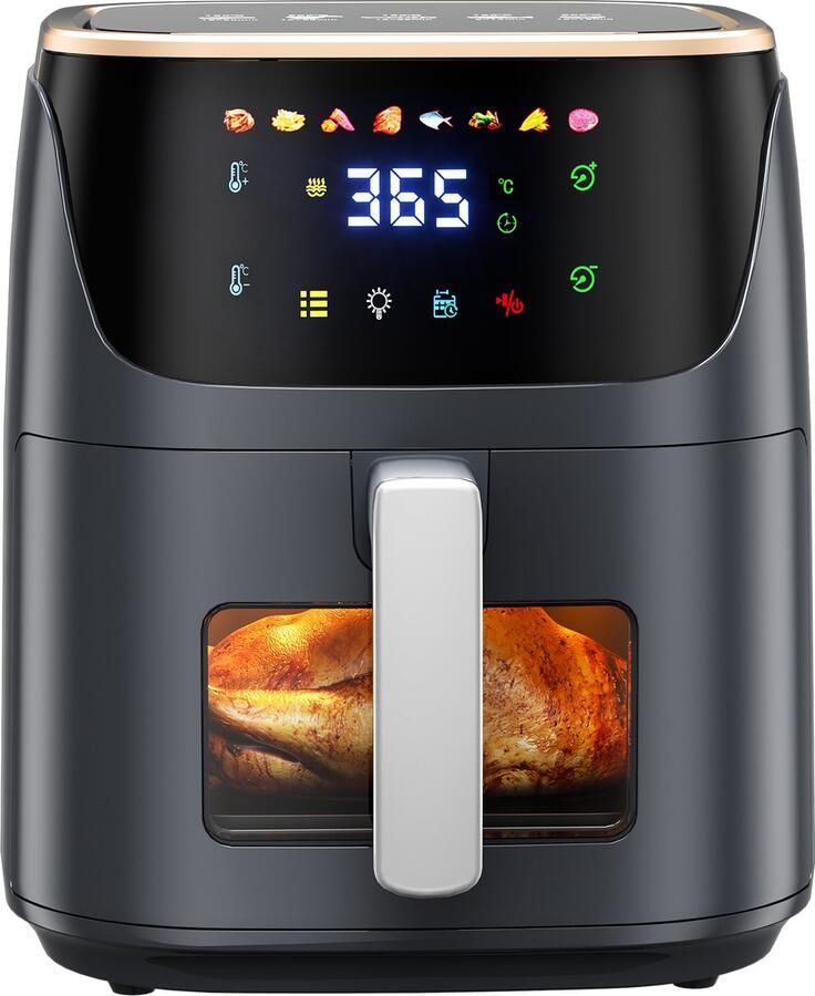 Jently air fryer elektrische friteuse anti-aanbakmand familiegrootte touch screen 8 in 1 7 liter